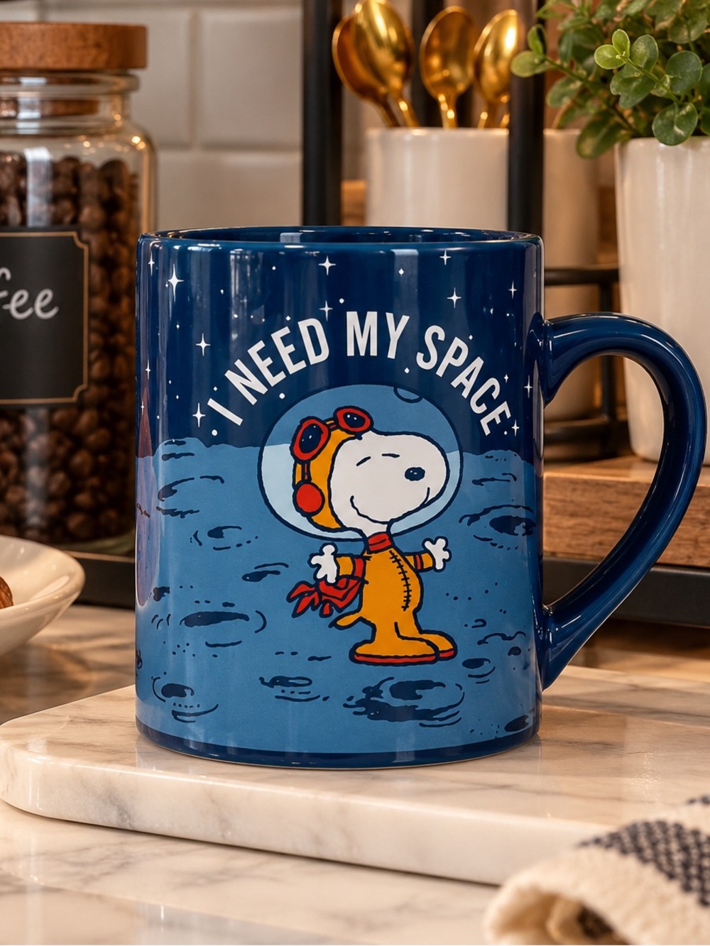 Blue Snoopy 'I Need My Space' Ceramic Mug